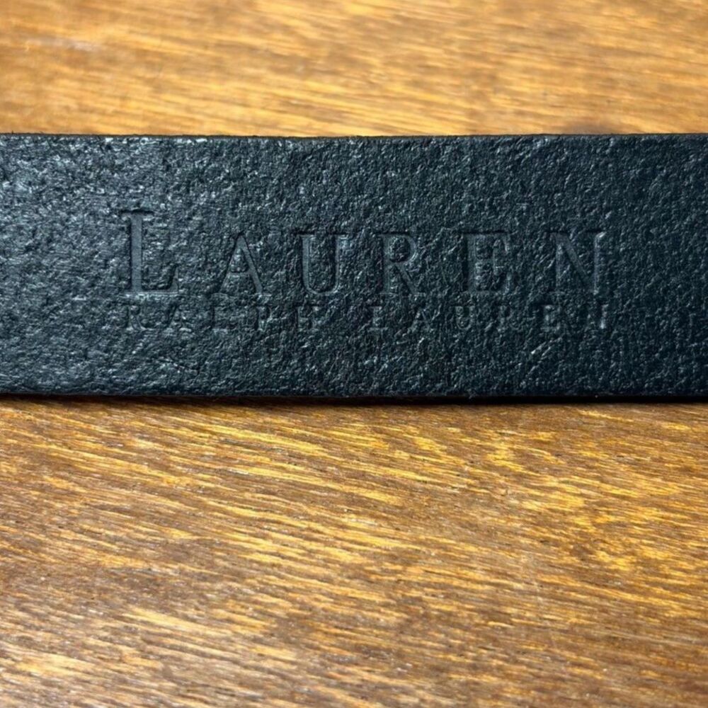 Lauren Ralph Lauren Black Italian Leather Belt Womens M Classic Preppy - Picture 10 of 11